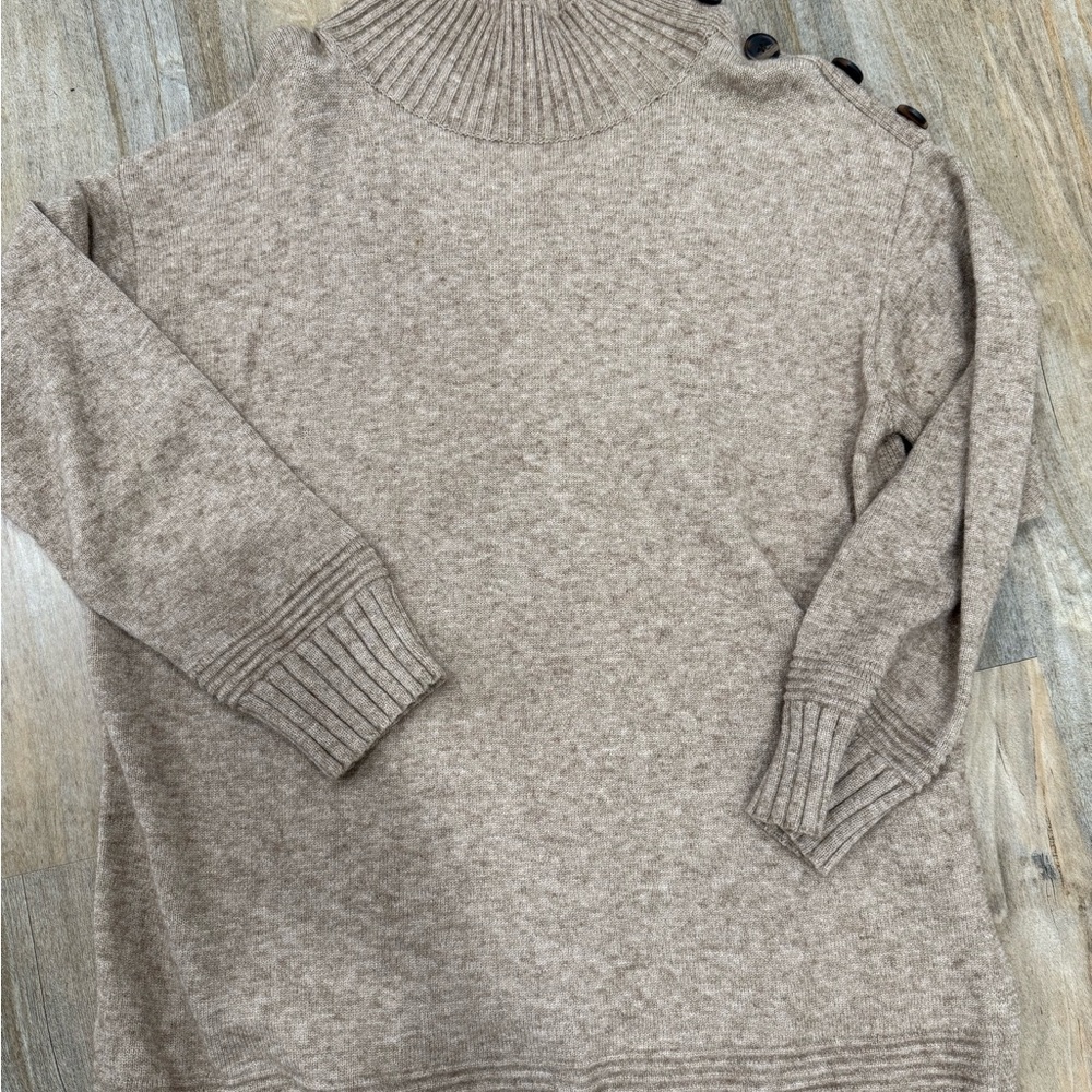 Anthropologie Taupe Cowl Neck Sweater